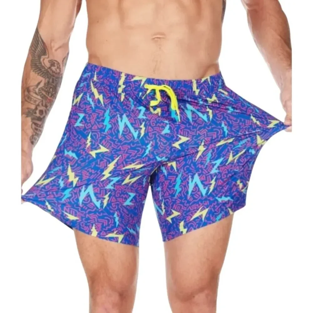 Tipsy Elves Grease Lightning Stretch Swim Trunks, 7.5